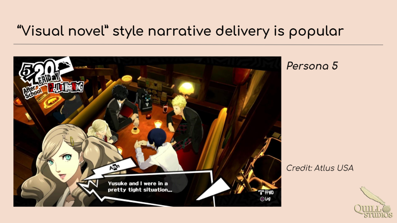 Persona 5 is a popular game with visual novel elements