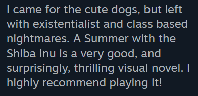 A Summer with the Shiba Inu review quote