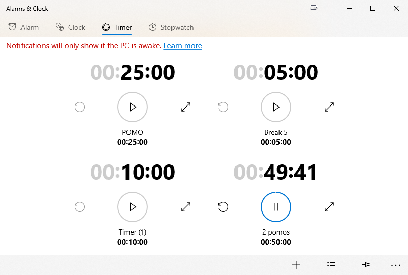 Pomodoro timer for productivity