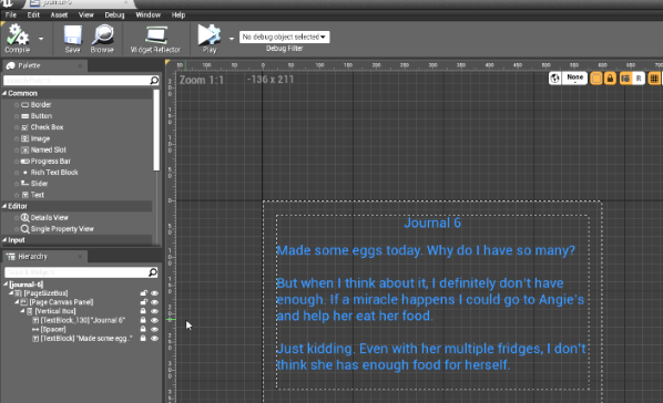 Unreal Engine widget creator